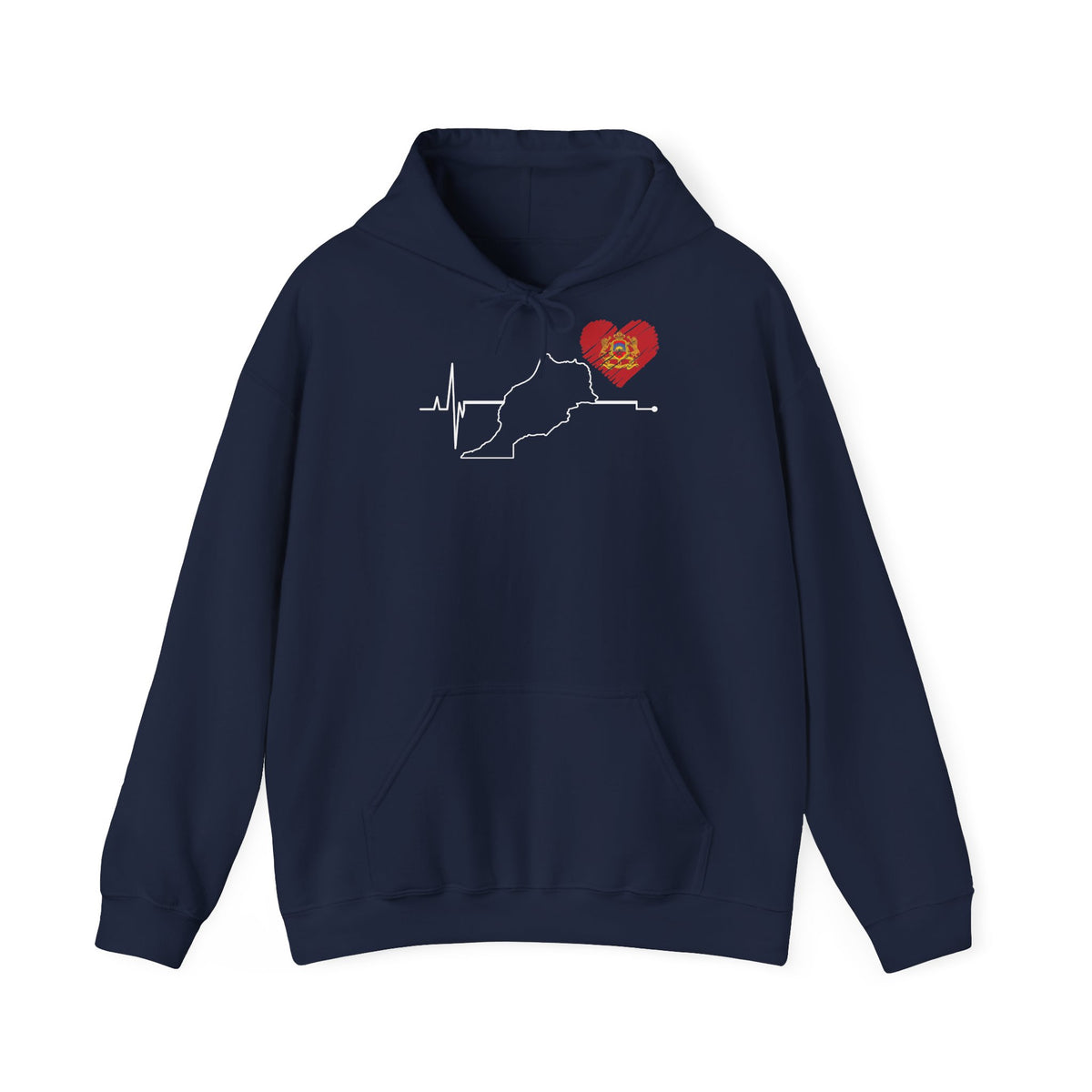 Stemma del Marocco Bandiera del Marocco Orgoglio Tifoso di calcio Sport Idea regalo - Felpa con cappuccio unisex