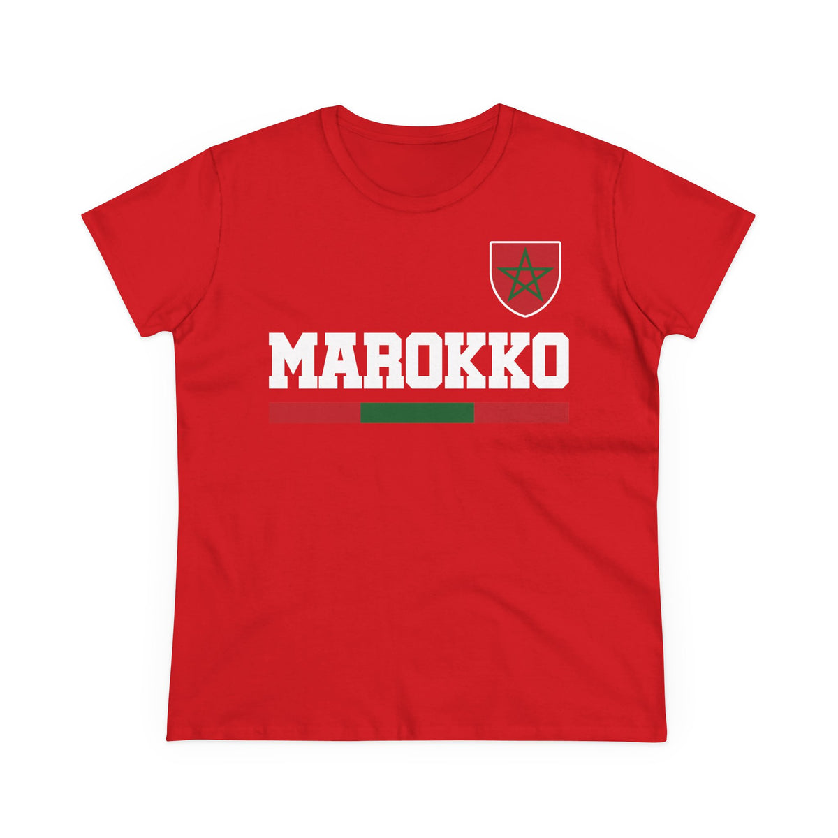 Escudo de Marruecos, bandera de Marruecos, orgullo, aficionada al fútbol y al deporte, idea de regalo - Camiseta para mujer