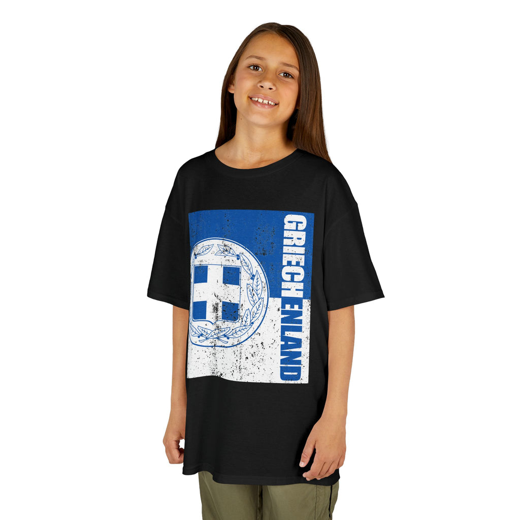 Greece Griechenland Flagge Wappen Heimat Fußball Sport Fan Geschenkidee - Für Kinder & Jugendliche Unisex T-Shirt