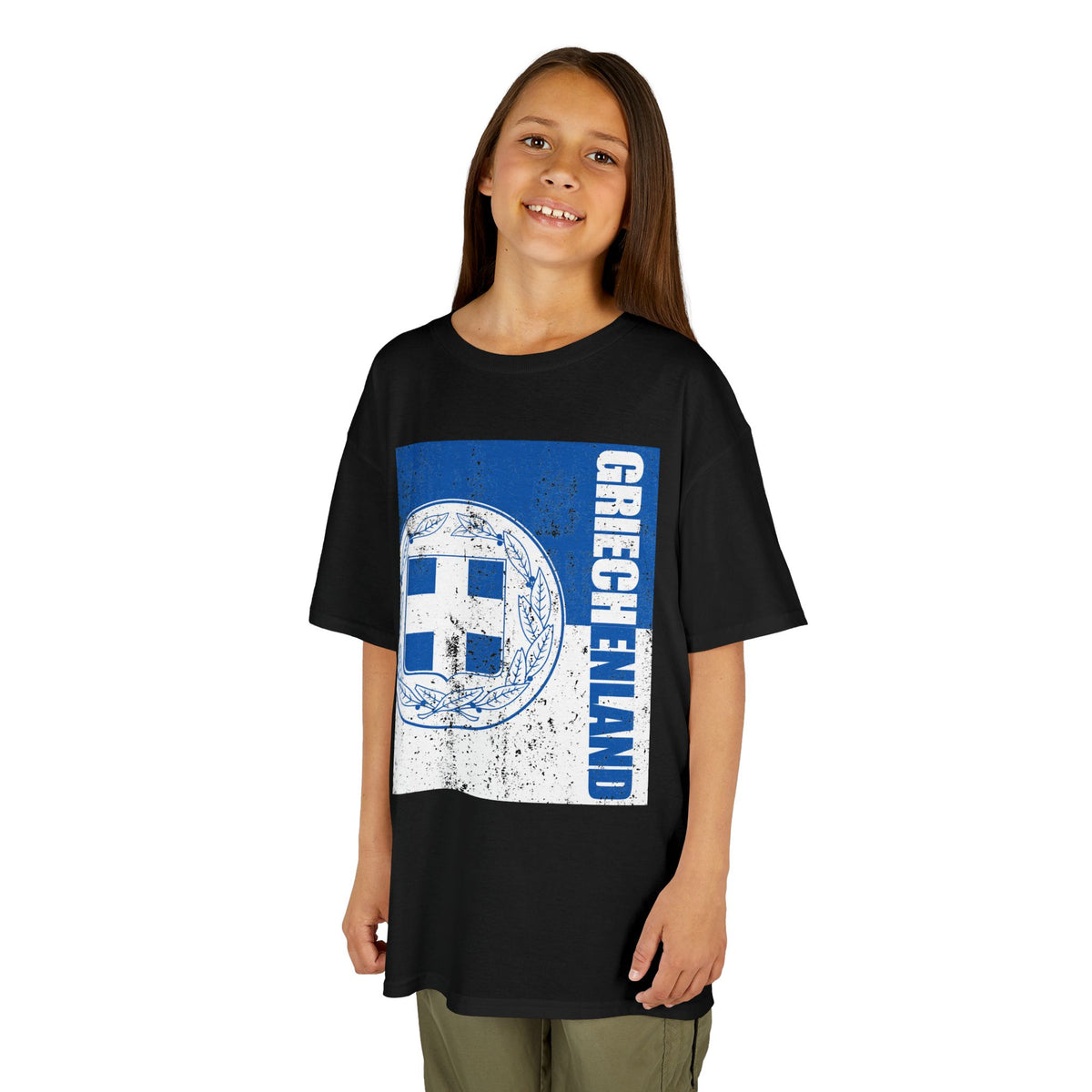 Greece Griechenland Flagge Wappen Heimat Fußball Sport Fan Geschenkidee - Für Kinder & Jugendliche Unisex T-Shirt