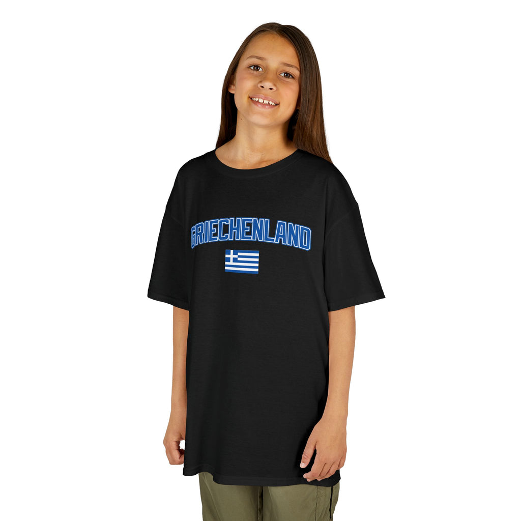 Greece Griechenland Flagge Wappen Heimat Fußball Sport Fan Geschenkidee - Für Kinder & Jugendliche Unisex T-Shirt