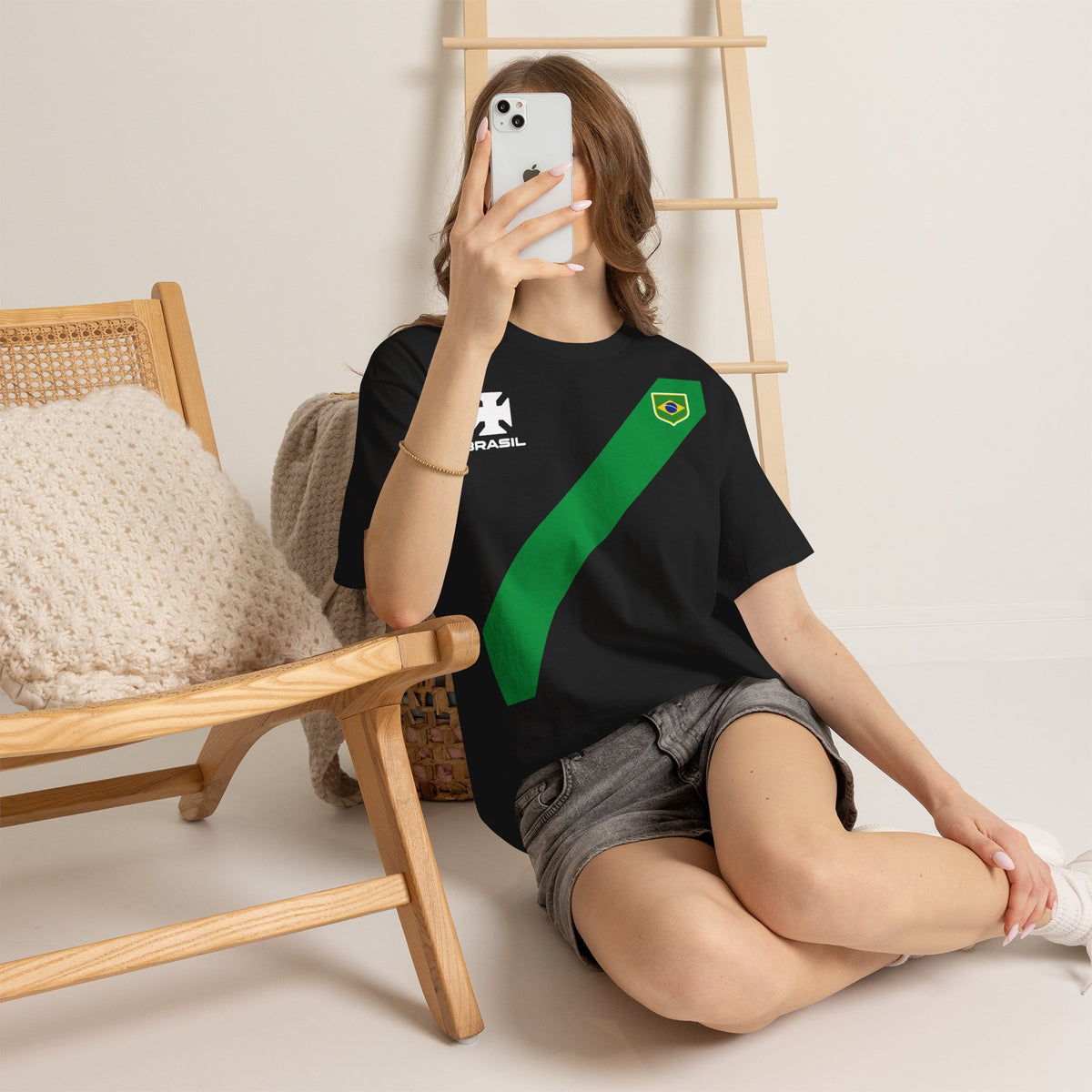 Brazil Brasilien Wappen Flagge Sport Fan Fußball Geschenkidee - Unisex T-Shirt