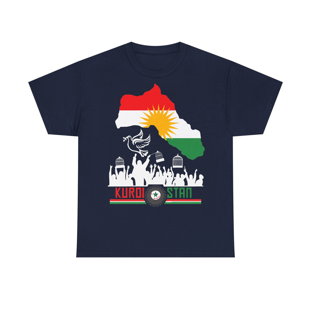 Kurdistán Azadi Escudo Bandera Patria Newroz Regalo - Camiseta unisex