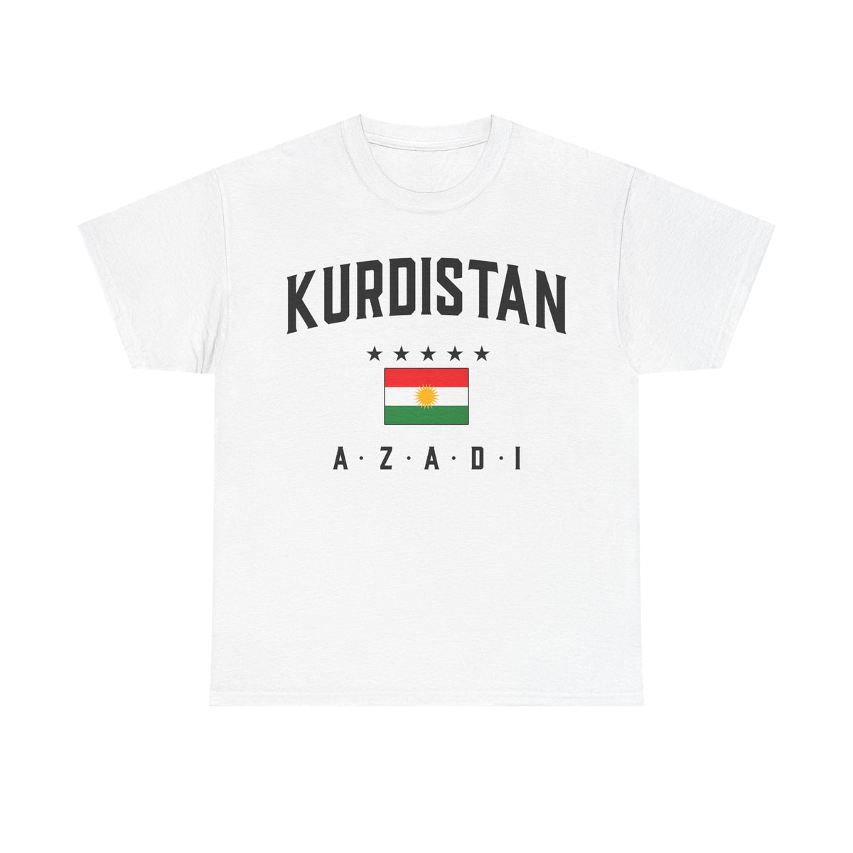 Camiseta unisex de Kurdistán AZADI con bandera, orgullo, Newroz y escudo