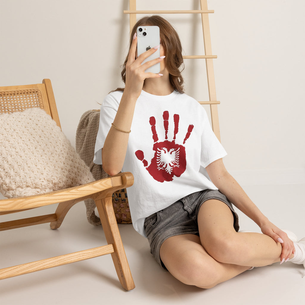 Albania DNA Handabdruck Flagge Adler - Unisex T-Shirt