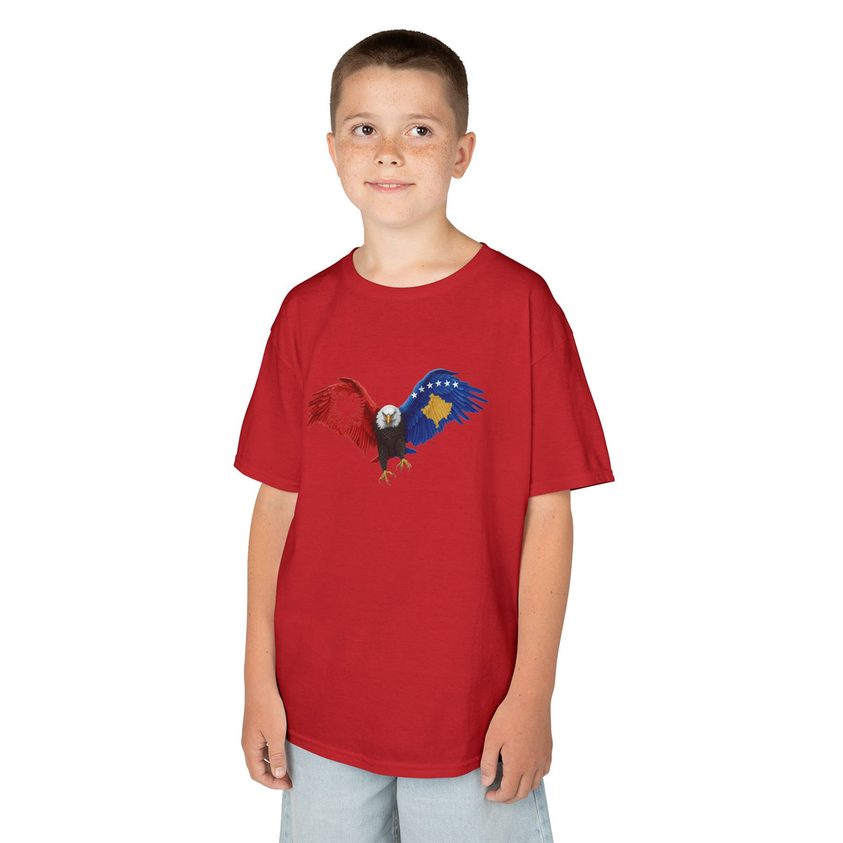Albania Kosovo Adler Flagge Geschenkidee - Unisex Kinder & Jugendliche T-Shirt