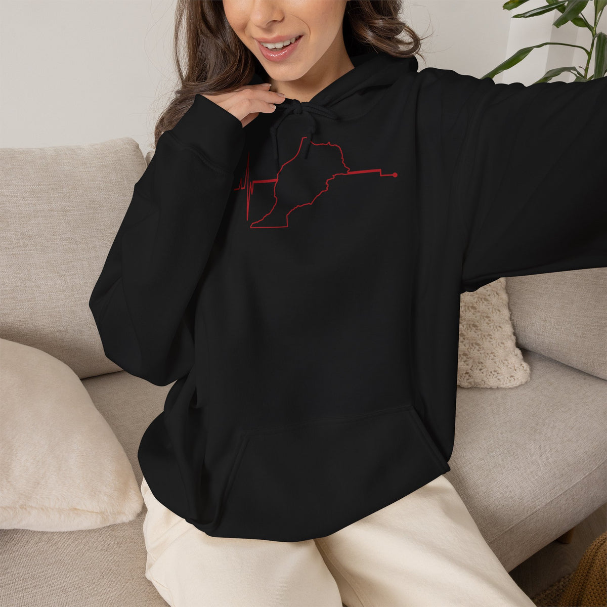 Marokko Wappen Morocco Flagge Stolz Fußball Fan Sport Geschenkidee - Unisex Hoodie