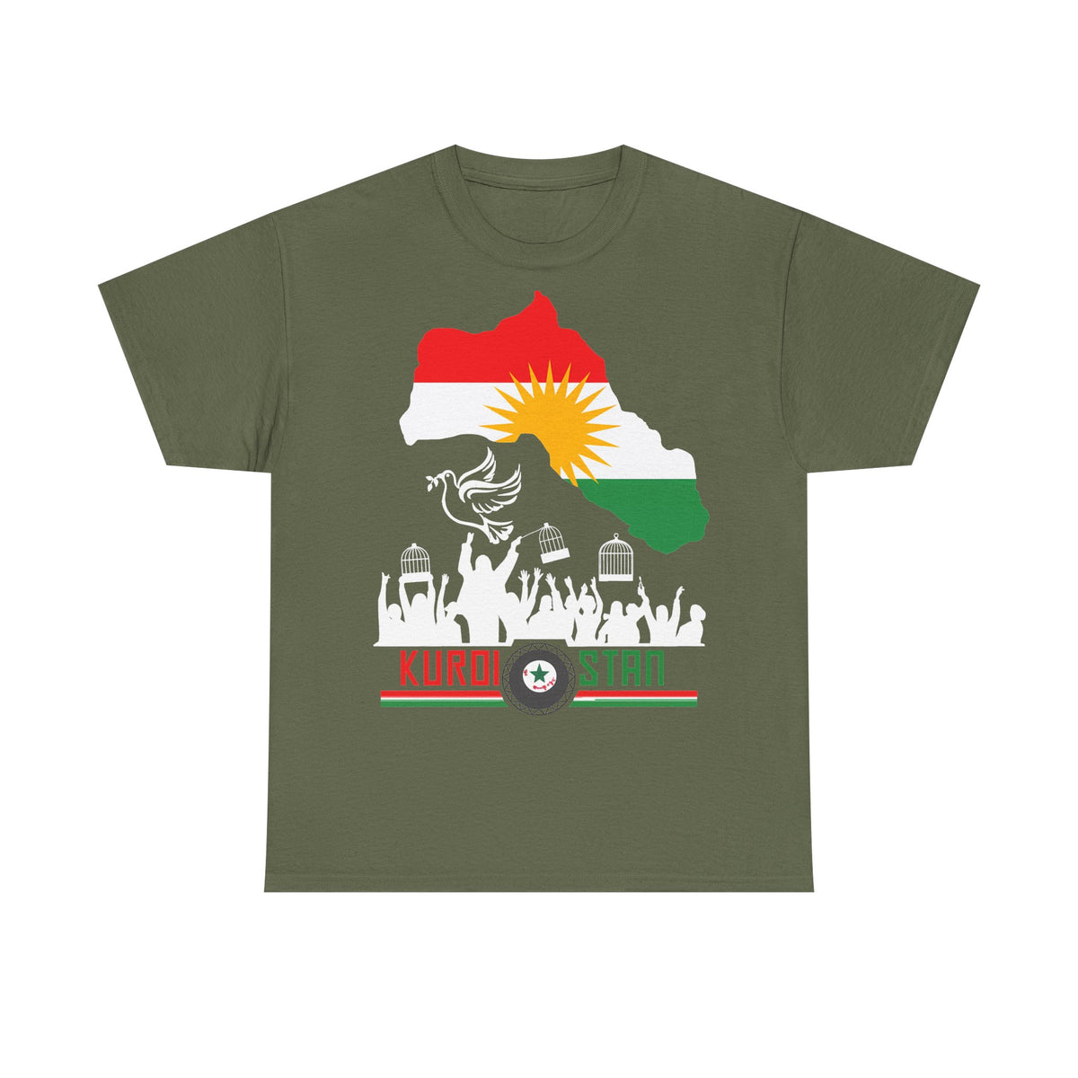 Kurdistán Azadi Escudo Bandera Patria Newroz Regalo - Camiseta unisex
