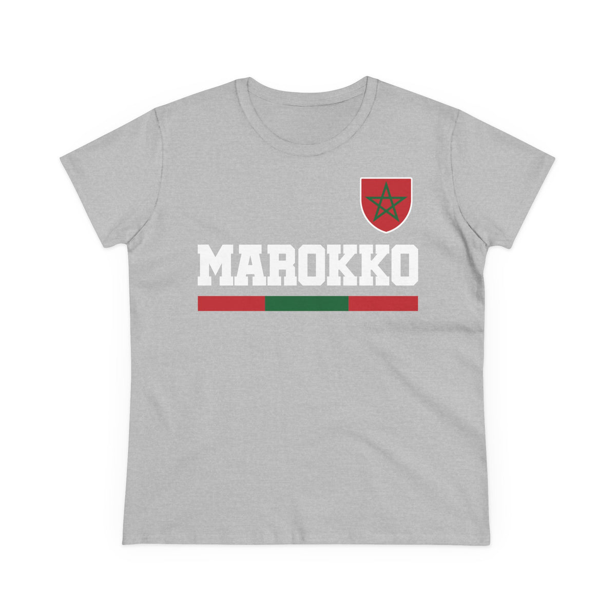 Escudo de Marruecos, bandera de Marruecos, orgullo, aficionada al fútbol y al deporte, idea de regalo - Camiseta para mujer