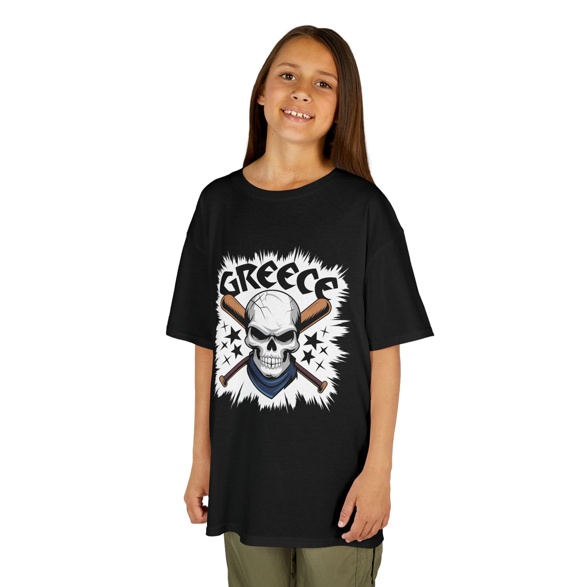 Greece Griechenland Hooligan Flagge Wappen Heimat Fußball Sport Fan Geschenkidee - Für Kinder & Jugendliche Unisex T-Shirt
