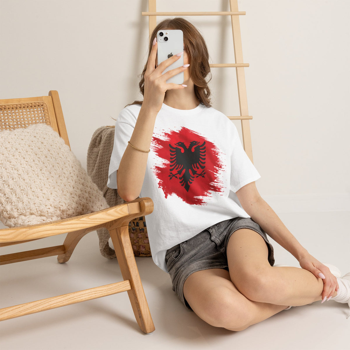 Albania Art Doppeladler Street Style Geschenkidee - Unisex T-Shirt