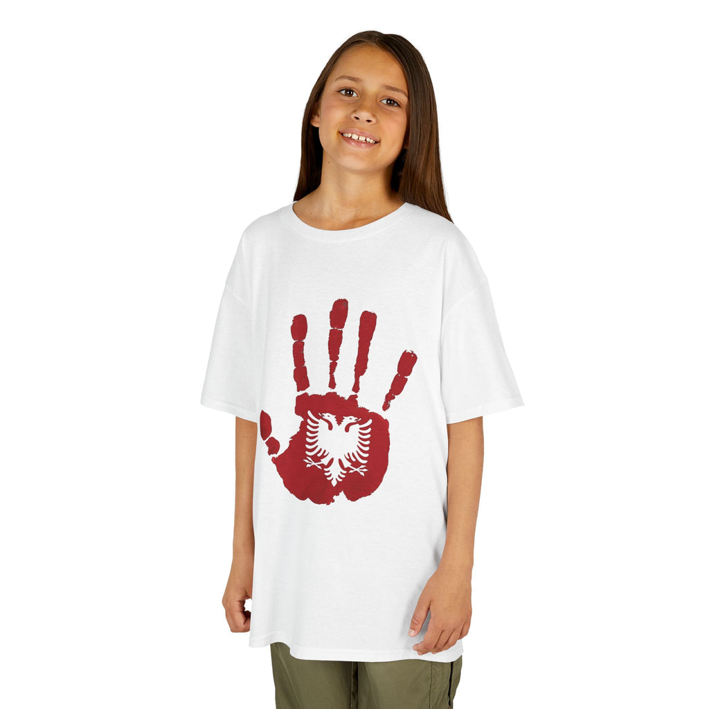 Albania DNA Handabdruck Flagge Adler - Unisex Kinder & Jugendliche T-Shirt