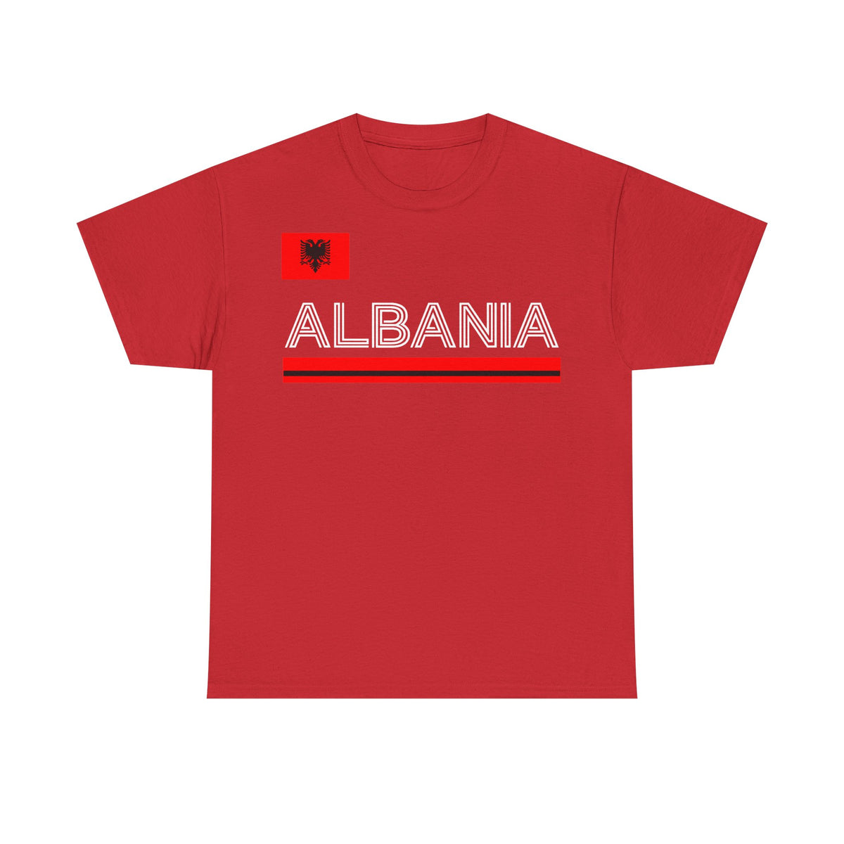 Camiseta unisex de Albania, escudo albanés, bandera, águila, fútbol, aficionado, deporte