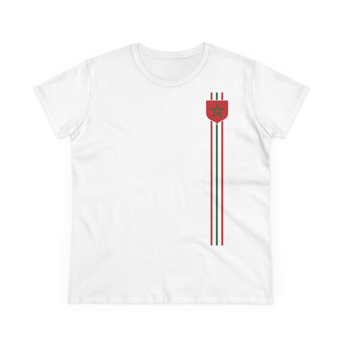 Escudo de Marruecos, bandera de Marruecos, orgullo, aficionada al fútbol y al deporte, idea de regalo - Camiseta para mujer
