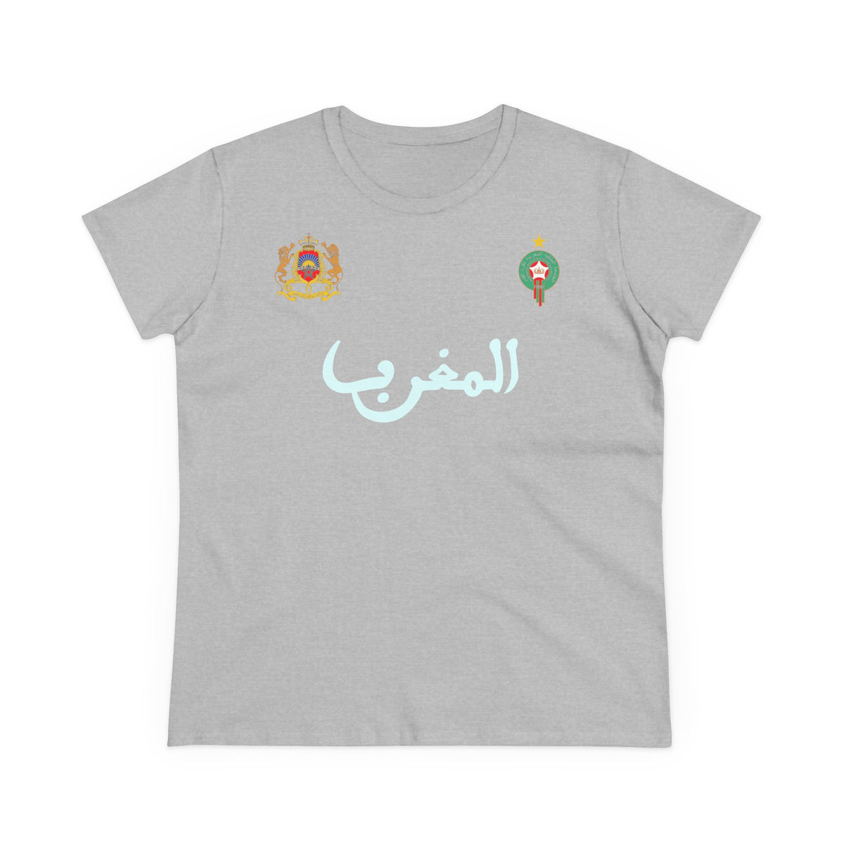 Escudo de Marruecos, bandera de Marruecos, orgullo, aficionada al fútbol y al deporte, idea de regalo - Camiseta para mujer