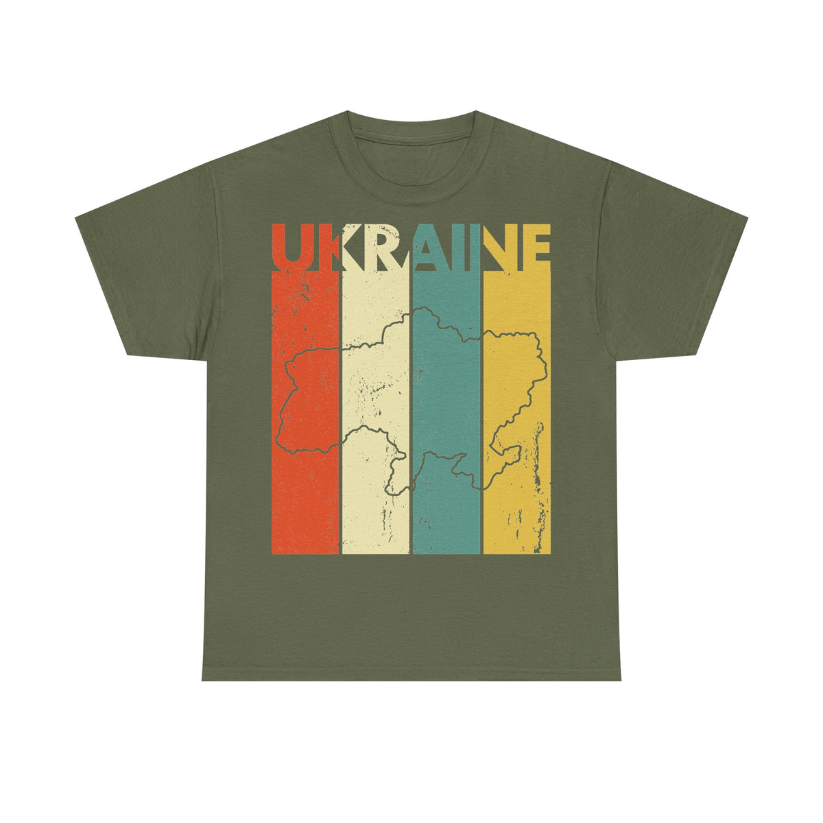 Bandera de Ucrania escudo idea de regalo afición al deporte moda vintage - Camiseta unisex