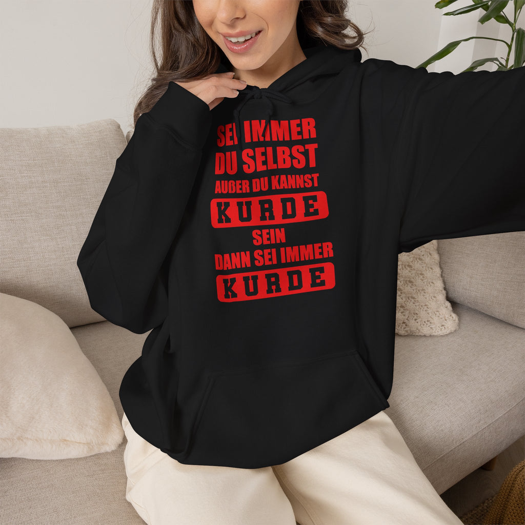 Kurdistan patria orgoglio stemma bandiera sport calcio regalo per tifosi - felpa con cappuccio unisex