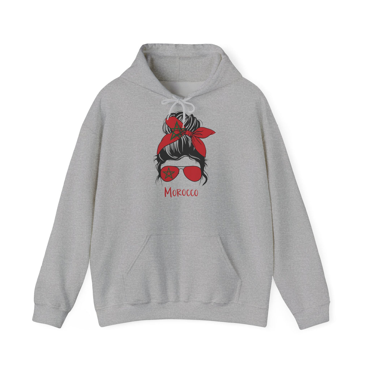 Stemma del Marocco Bandiera del Marocco Orgoglio Tifoso di calcio Sport Idea regalo - Felpa con cappuccio unisex