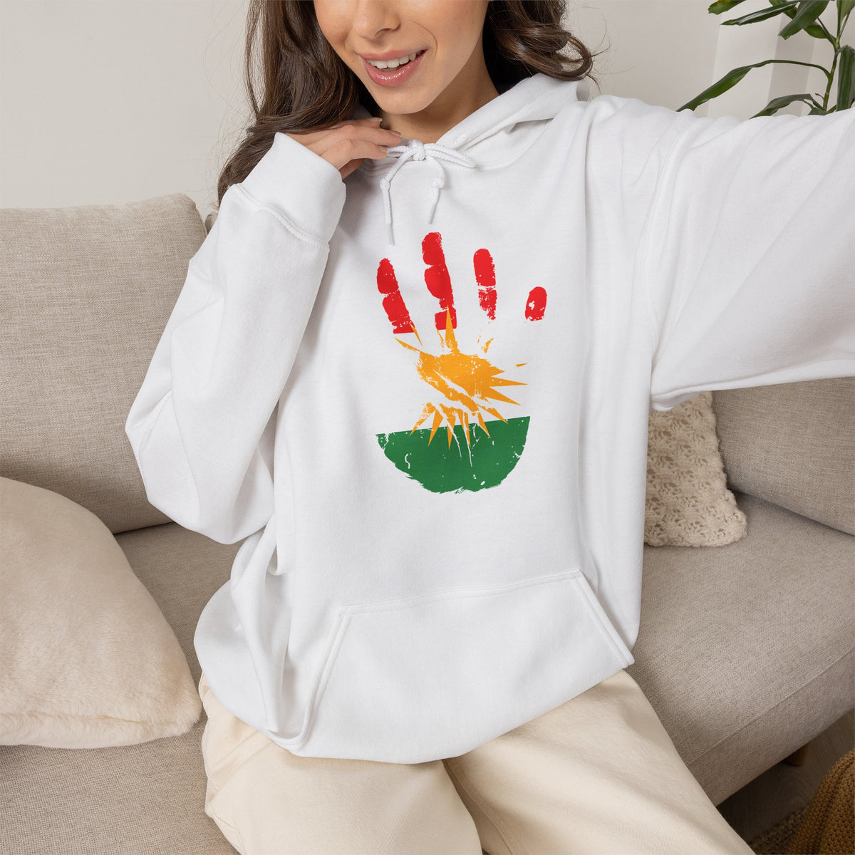 Kurdistan patria orgoglio stemma bandiera sport calcio regalo per tifosi - felpa con cappuccio unisex