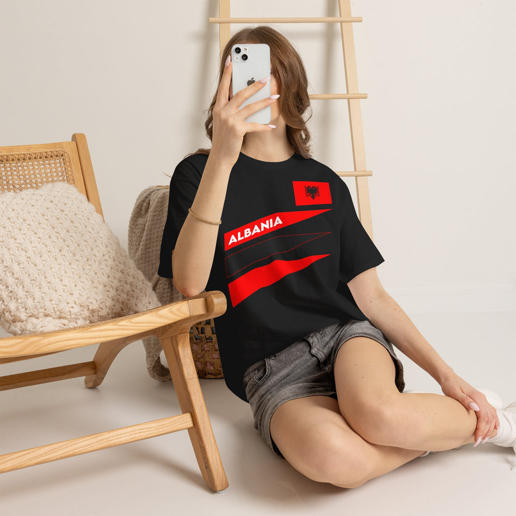 Albania Wappen Shqiptar Flagge Adler Fußball Fan Sport Unisex T Shirt
