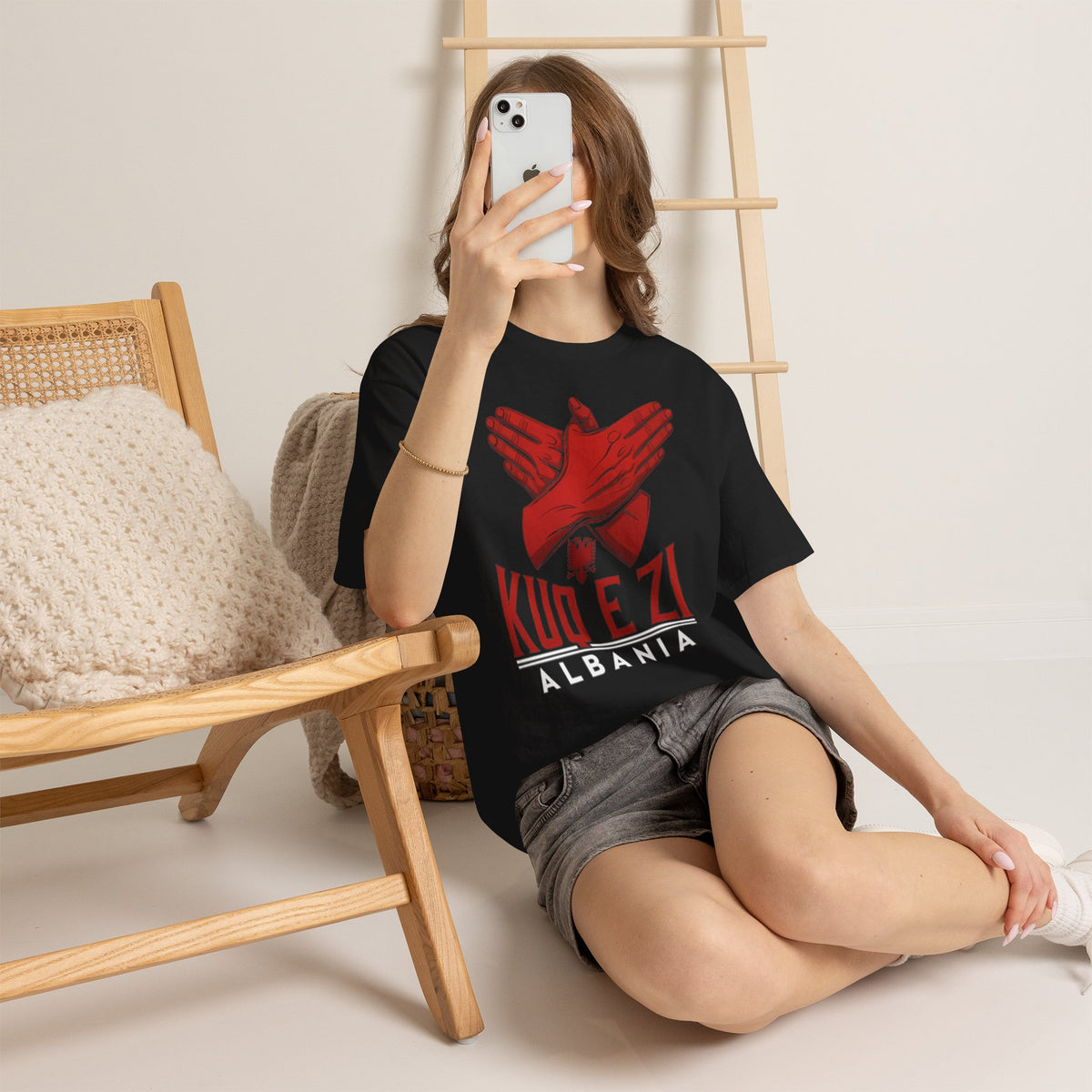 Albania 'Kuo e Zi' Red Eagle Flagge Haimat Wappen - Unisex T-Shirt