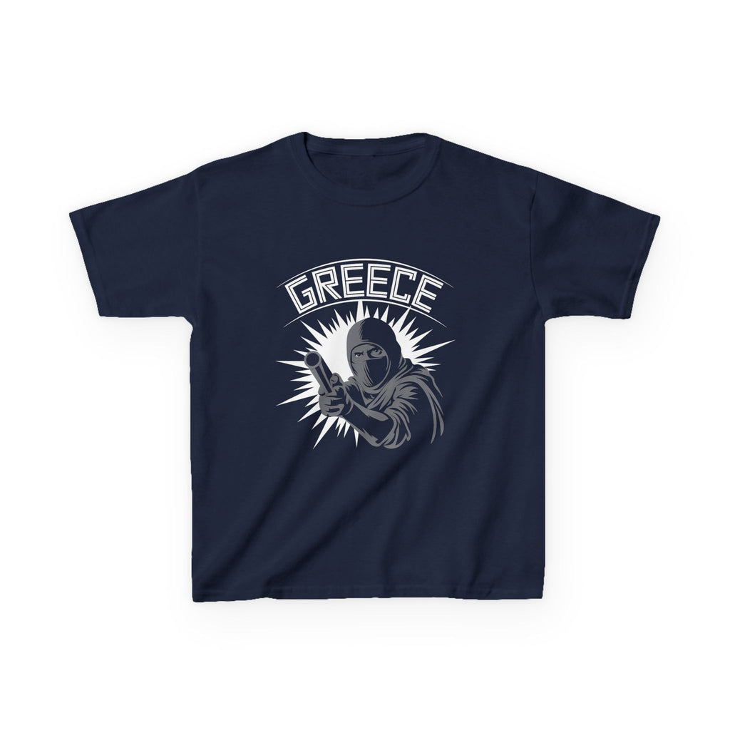 Greece Griechenland Hooligan Flagge Wappen Heimat Fußball Sport Fan Geschenkidee - Für Kinder & Jugendliche Unisex T-Shirt