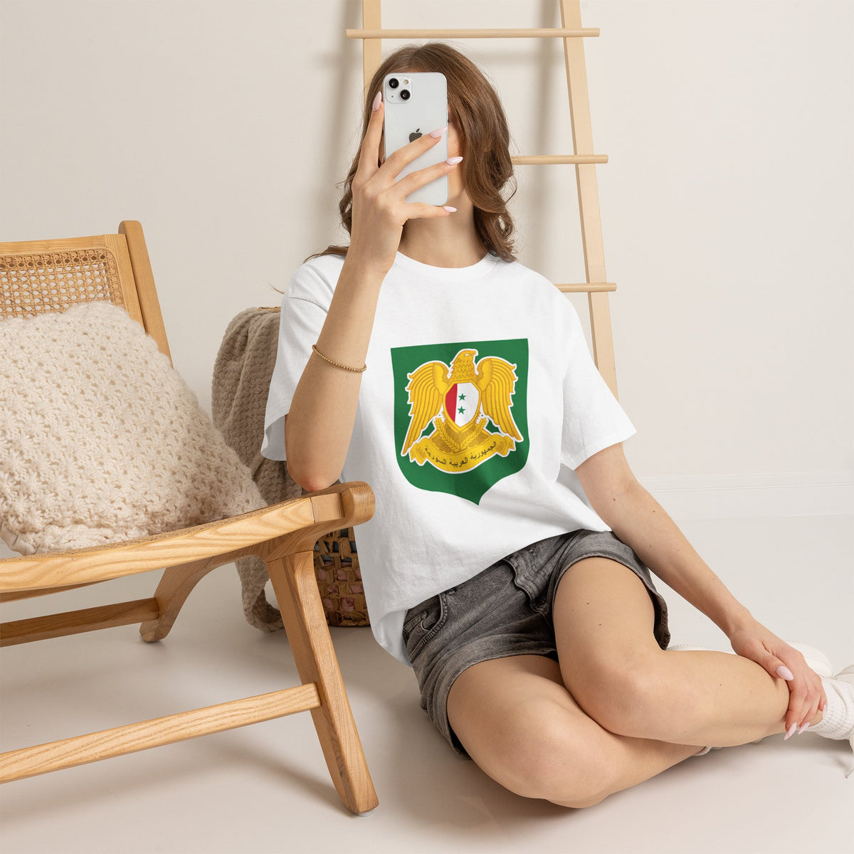 Syria Syrien Wappen Flagge Heimat Sport Fan Geschenkidee - Unisex T-Shirt