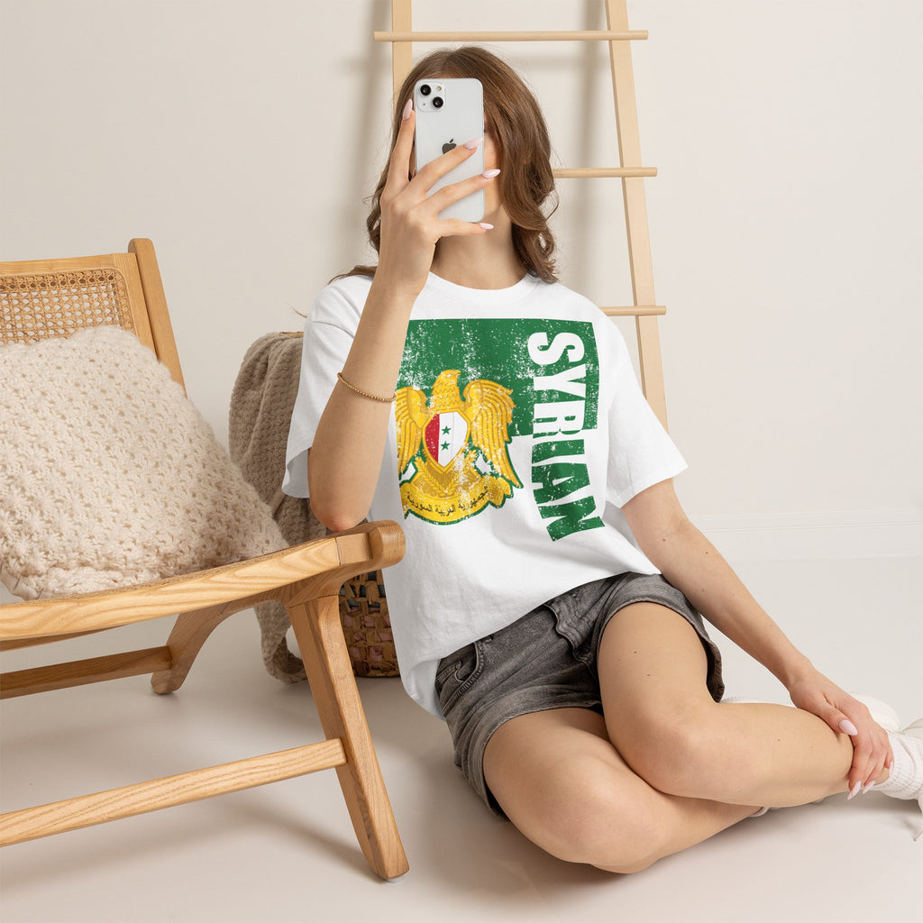 Syria Syrien Wappen Flagge Heimat Sport Fan Geschenkidee - Unisex T-Shirt