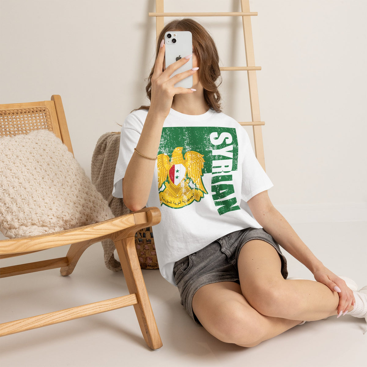 Syria Syrien Wappen Flagge Heimat Sport Fan Geschenkidee - Unisex T-Shirt