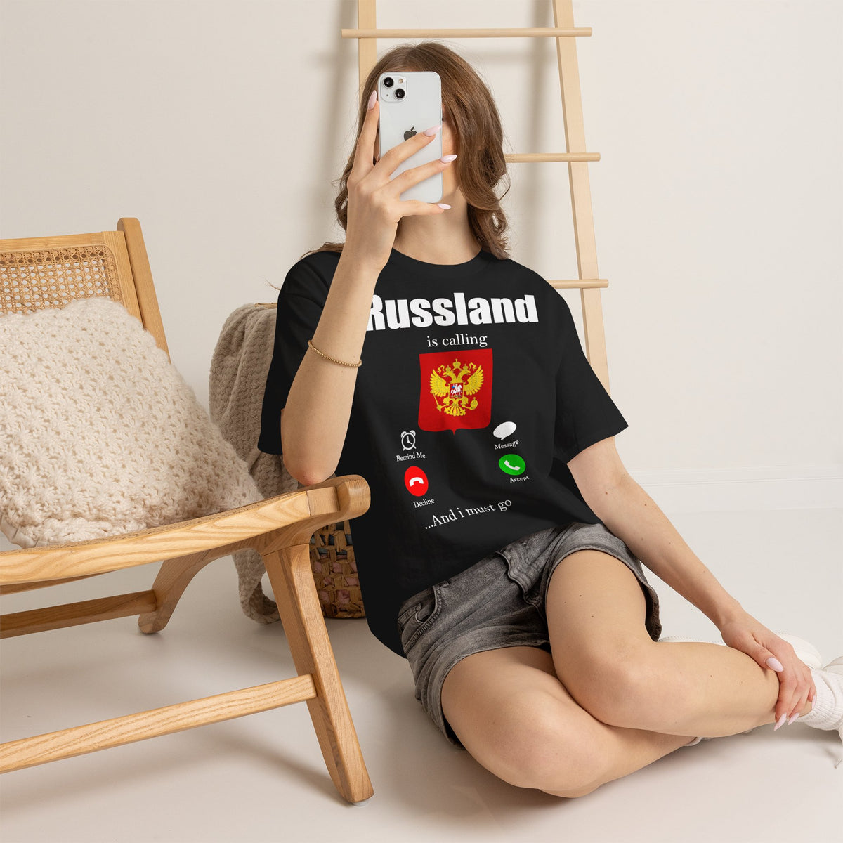 Russia Russland Moscaw Adler Flagge Wappen Geschenk Sport Fan Fashion - Unisex T-Shirt