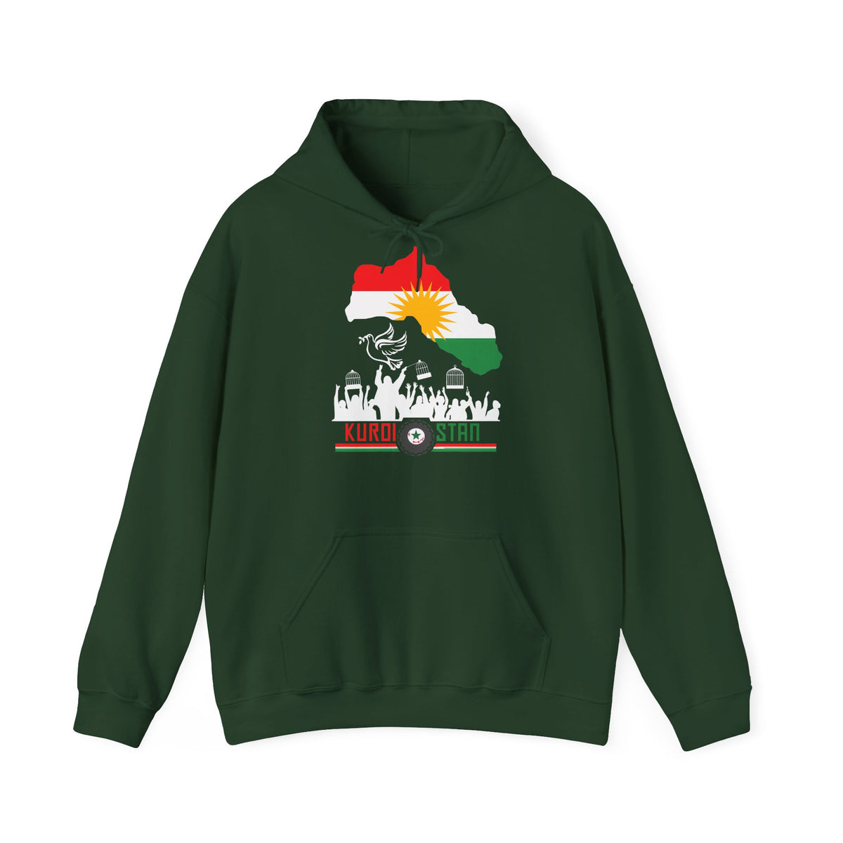 Kurdistan patria orgoglio stemma bandiera sport calcio regalo per tifosi - felpa con cappuccio unisex
