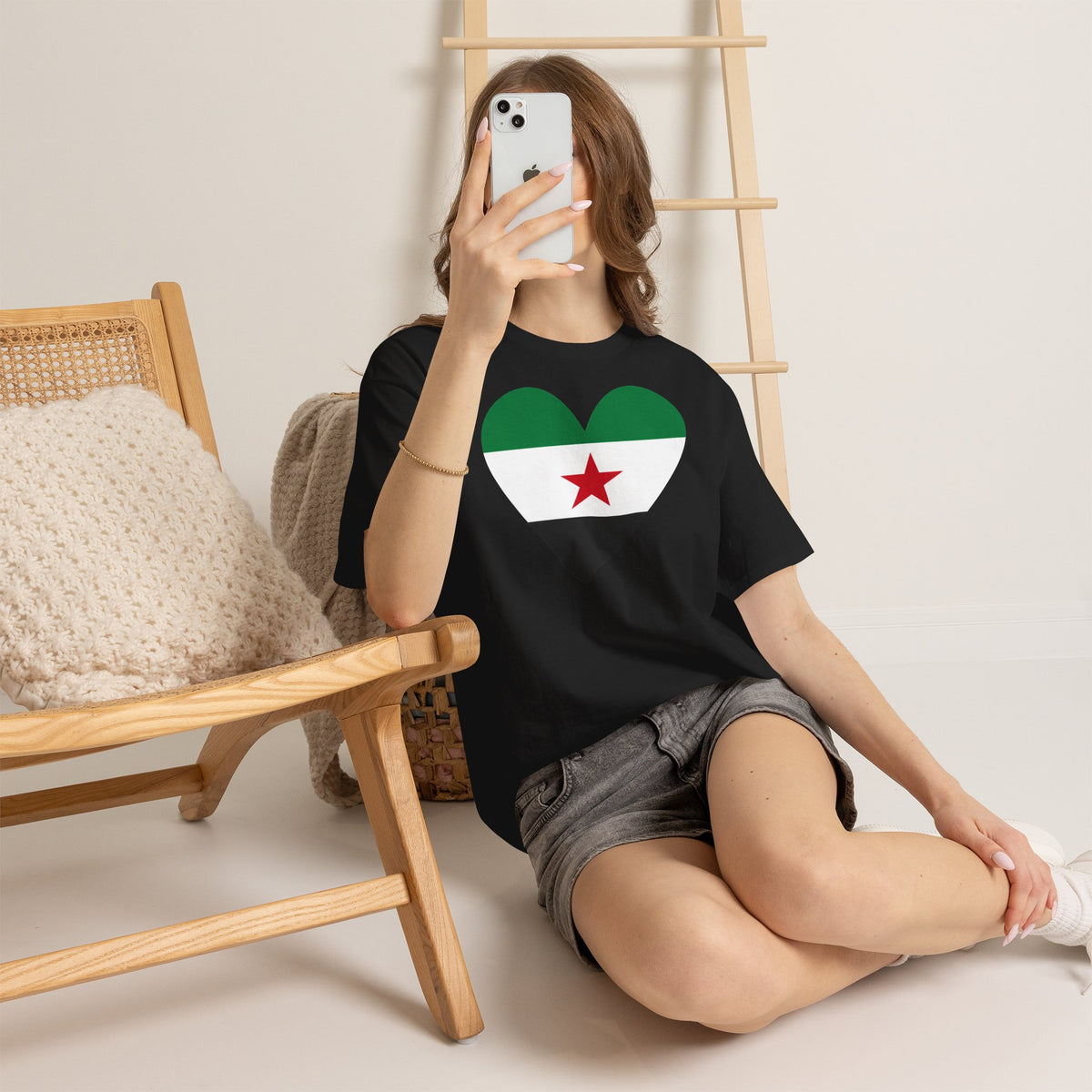 Syria Syrien Wappen Flagge Heimat Sport Fan Geschenkidee - Unisex T-Shirt