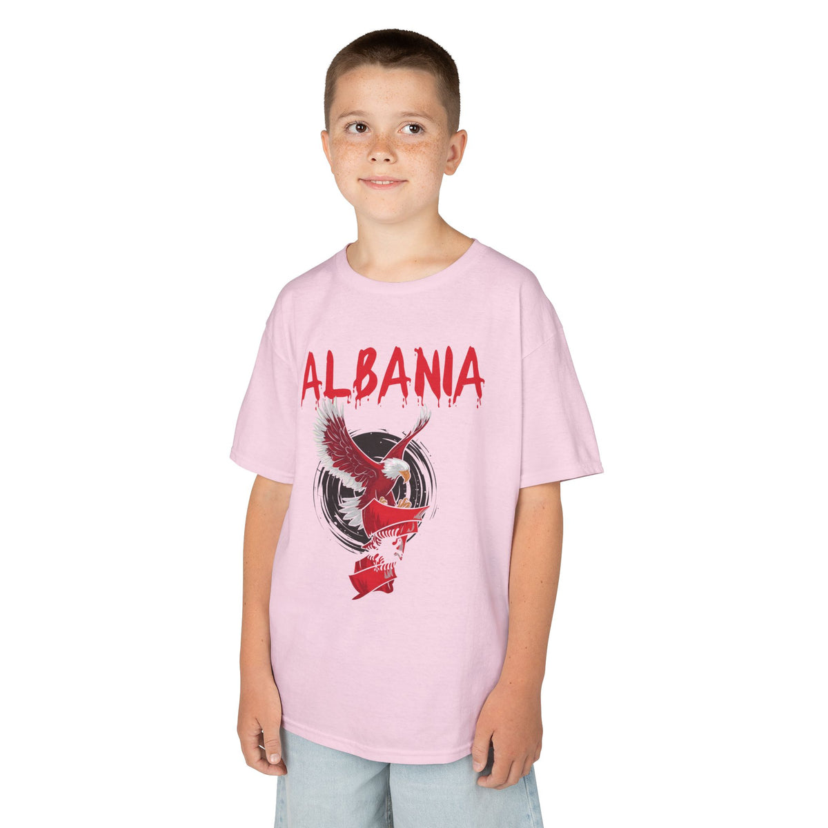 Albania Adler Street Art Urban Flagge - Unisex Kinder & Jugendliche T-Shirt