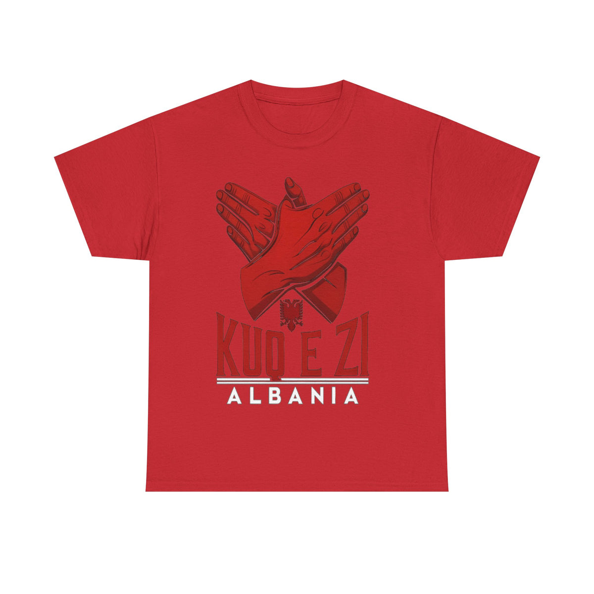 Albania 'KUQ E Zi' Águila Roja Bandera Patria Escudo - Camiseta unisex