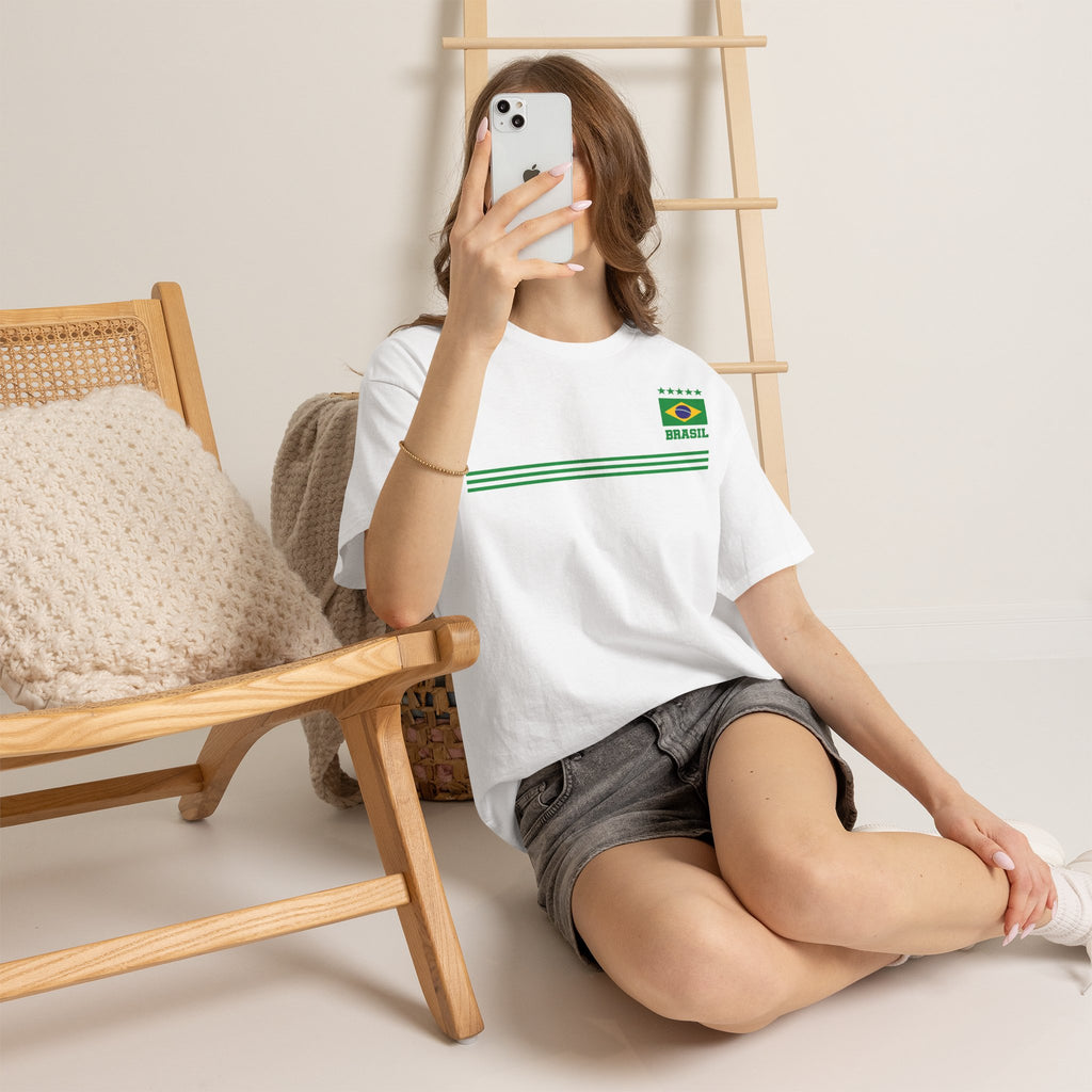 Brazil Brasilien Wappen Flagge Sport Fan Fußball Geschenkidee - Unisex T-Shirt