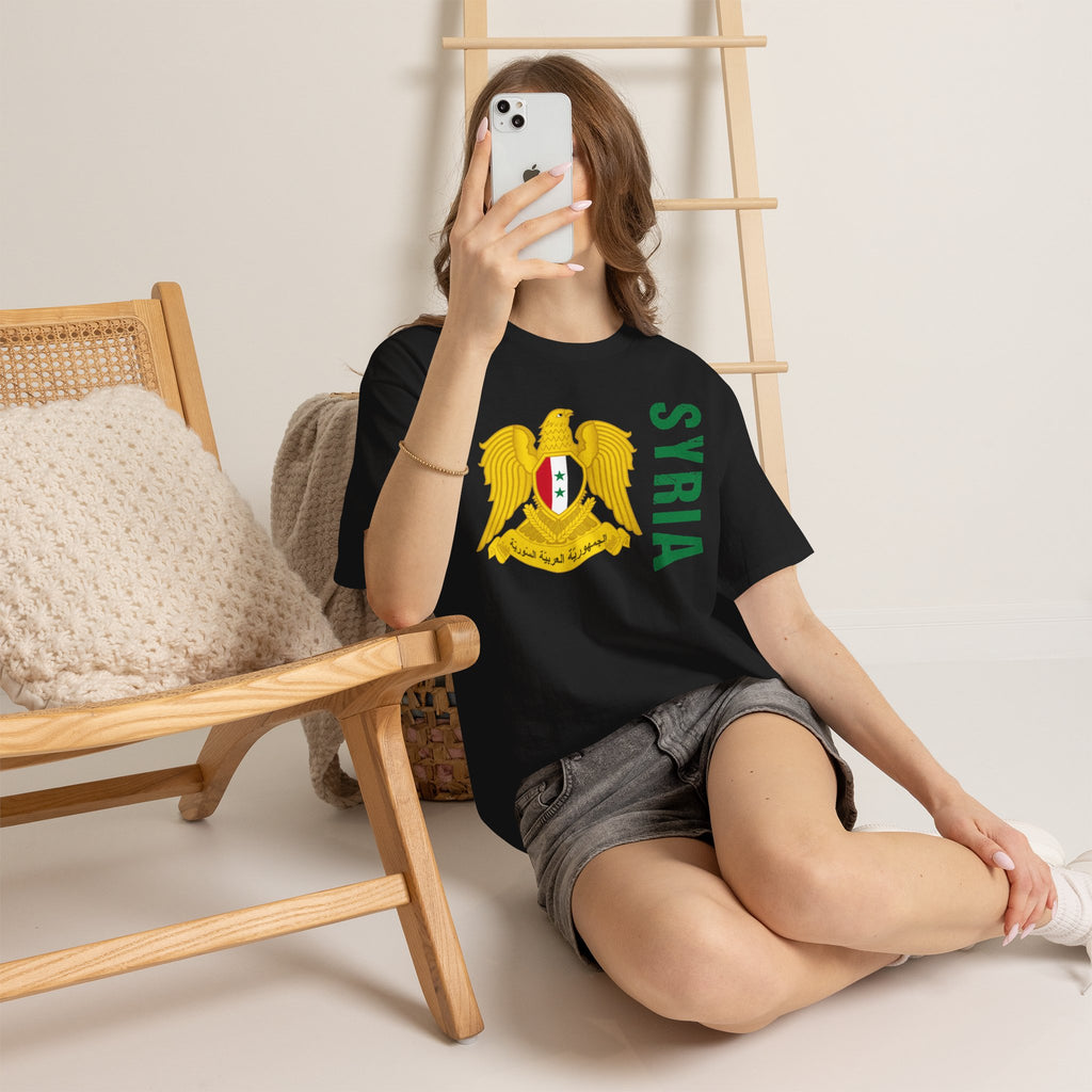 Syria Syrien Wappen Flagge Heimat Sport Fan Geschenkidee - Unisex T-Shirt