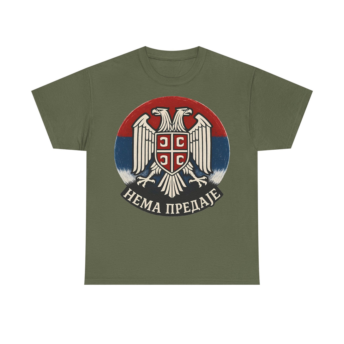 Serbia "Niemals Aufgeben" Adler Wappen - Unisex T-Shirt