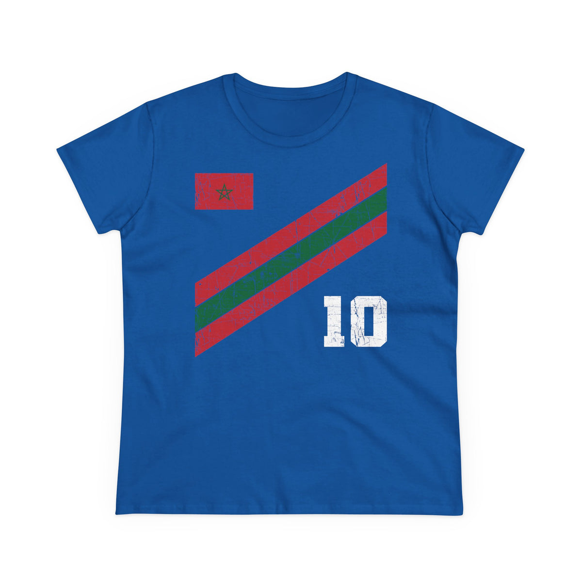 Escudo de Marruecos, bandera de Marruecos, orgullo, aficionada al fútbol y al deporte, idea de regalo - Camiseta para mujer