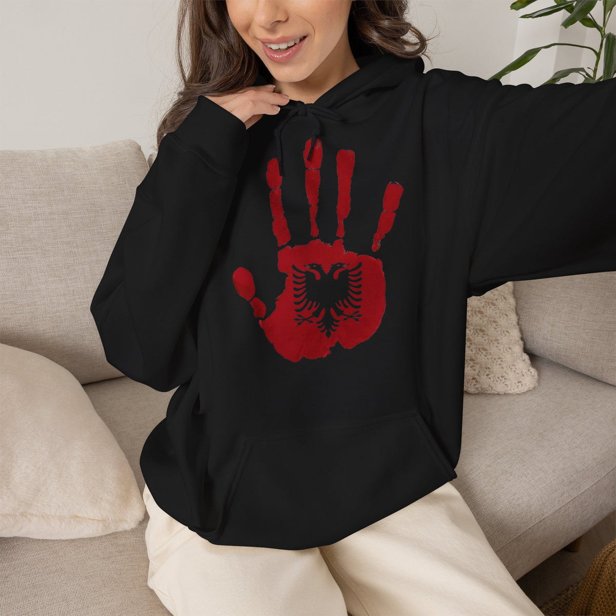 Albania DNA Handabdruck Flagge Adler - Unisex Hoodie