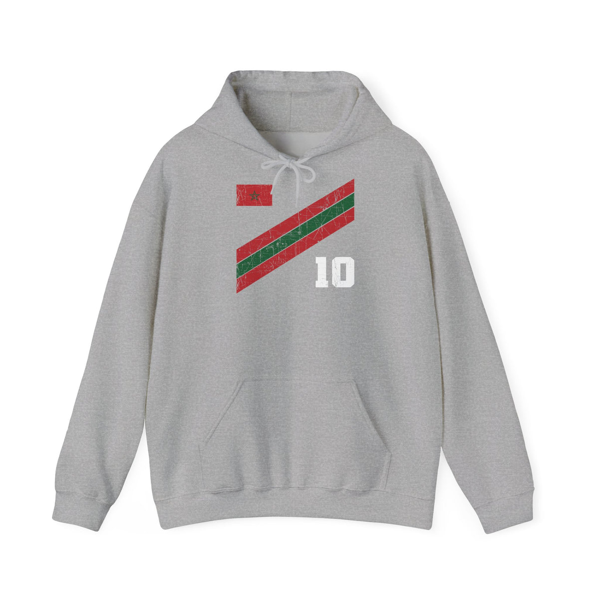 Stemma del Marocco Bandiera del Marocco Orgoglio Tifoso di calcio Sport Idea regalo - Felpa con cappuccio unisex