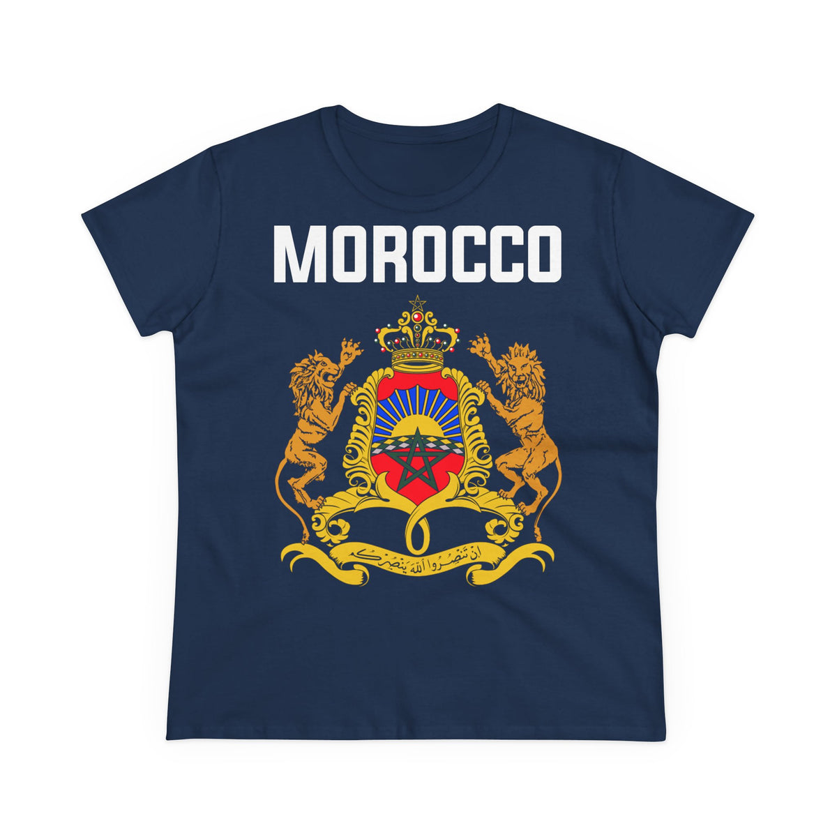 Escudo de Marruecos, bandera de Marruecos, orgullo, aficionada al fútbol y al deporte, idea de regalo - Camiseta para mujer