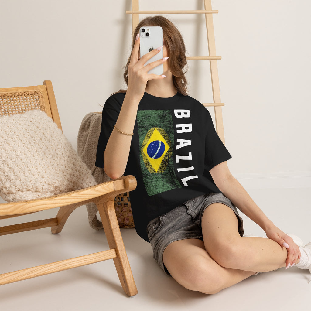 Brazil Brasilien Wappen Flagge Sport Fan Fußball Geschenkidee - Unisex T-Shirt