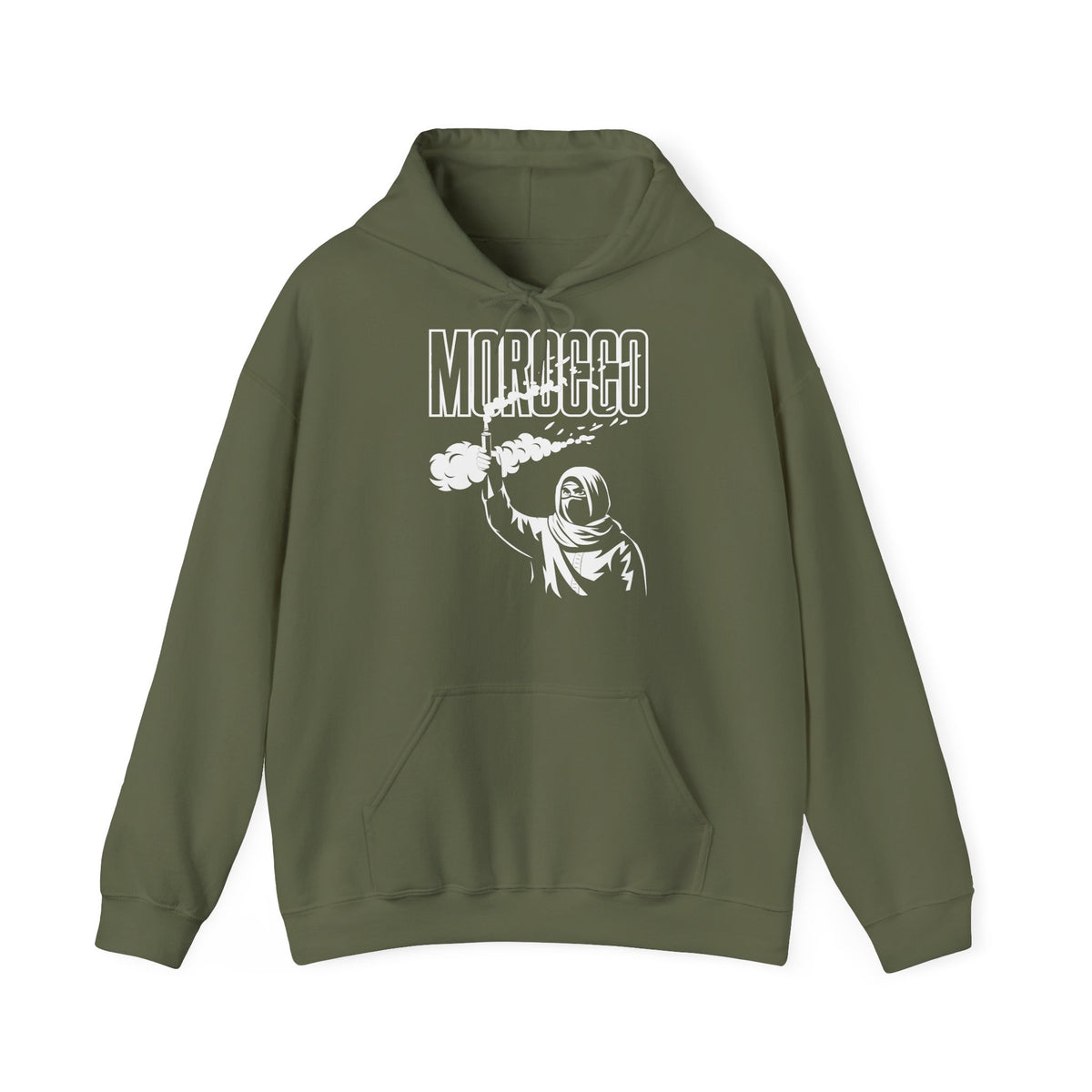 Stemma hooligan del Marocco, bandiera del Marocco, tifoso di calcio, sport, idea regalo - Felpa con cappuccio unisex