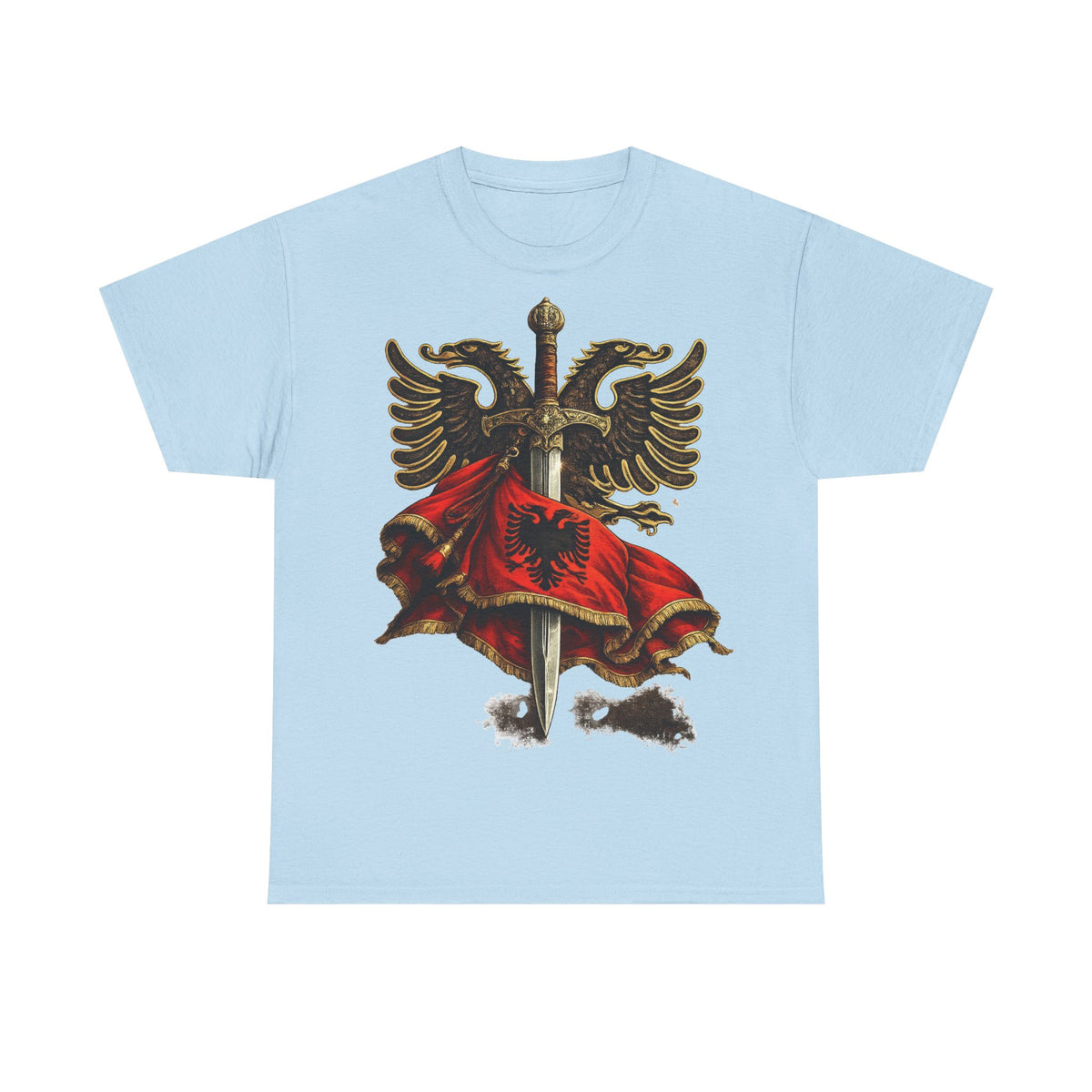 Albania Espada Arte Callejero Urbano Bandera Escudo Orgullo - Camiseta unisex