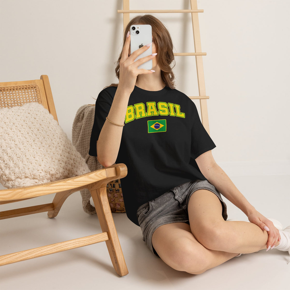 Brazil Brasilien Wappen Flagge Sport Fan Fußball Geschenkidee - Unisex T-Shirt