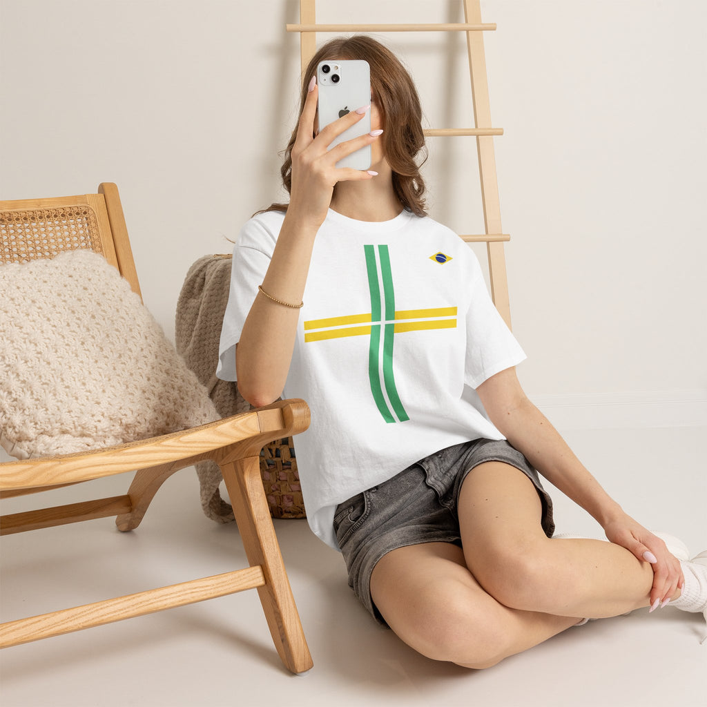 Brazil Brasilien Wappen Flagge Sport Fan Fußball Geschenkidee - Unisex T-Shirt