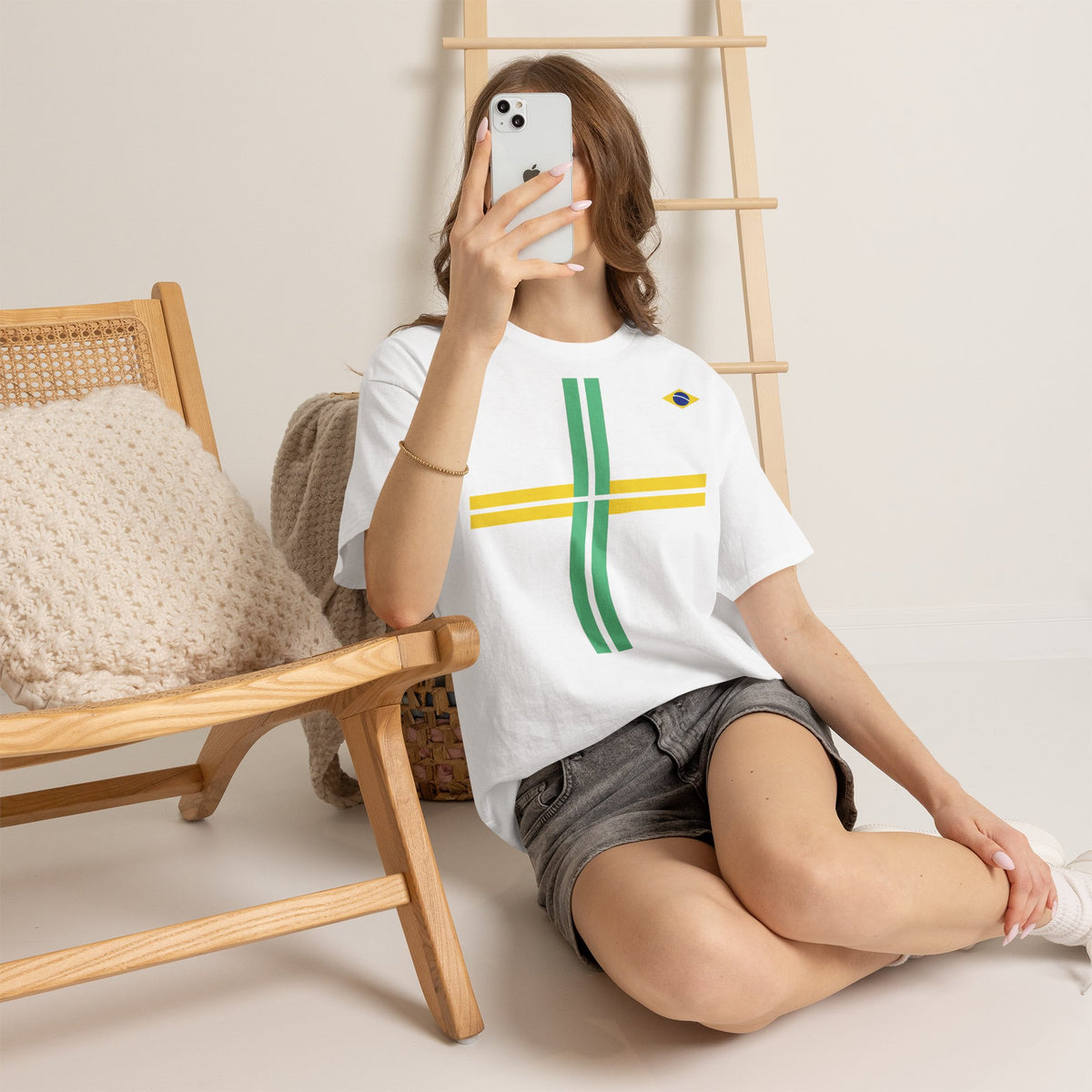 Brazil Brasilien Wappen Flagge Sport Fan Fußball Geschenkidee - Unisex T-Shirt