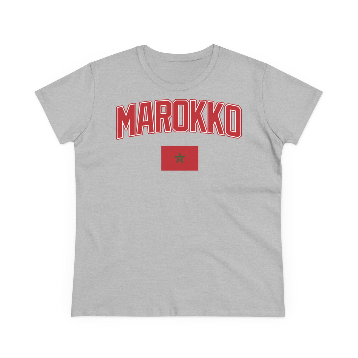 Escudo de Marruecos, bandera de Marruecos, orgullo, aficionada al fútbol y al deporte, idea de regalo - Camiseta para mujer