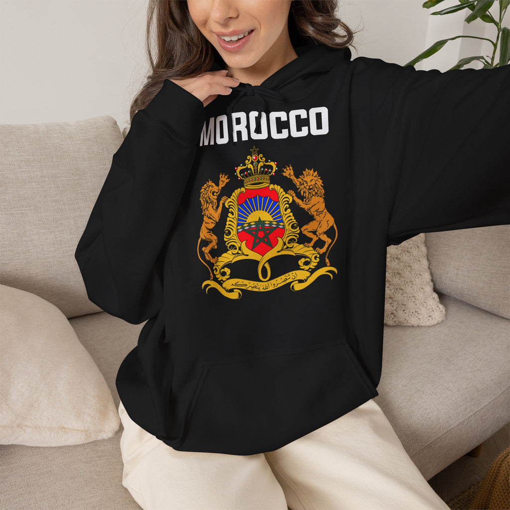 Marokko Wappen Morocco Flagge Stolz Fußball Fan Sport Geschenkidee - Unisex Hoodie