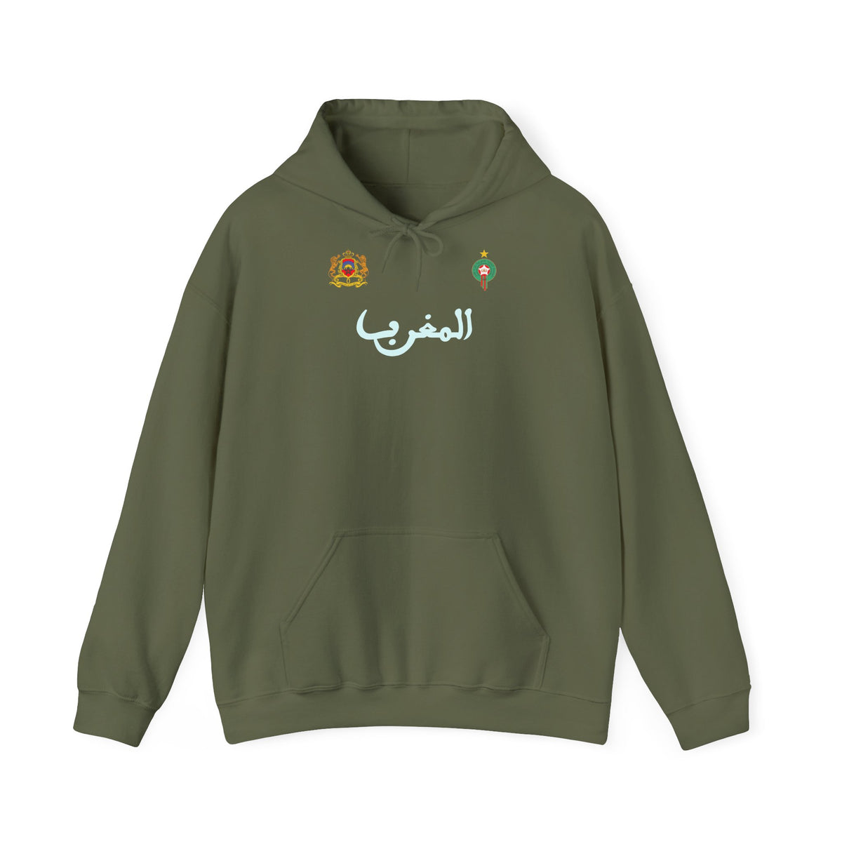 Stemma del Marocco Bandiera del Marocco Orgoglio Tifoso di calcio Sport Idea regalo - Felpa con cappuccio unisex